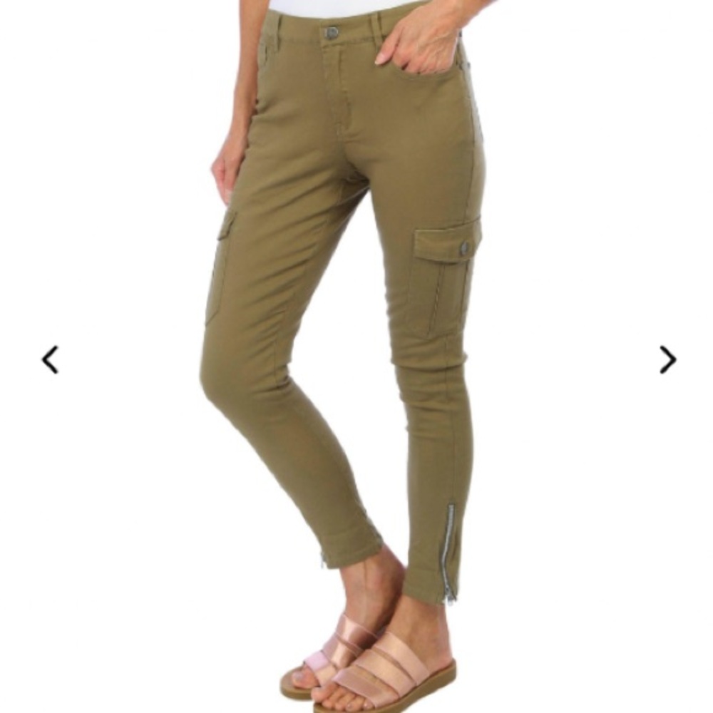 Derek Heart Olive Ankle Cargo Pants
